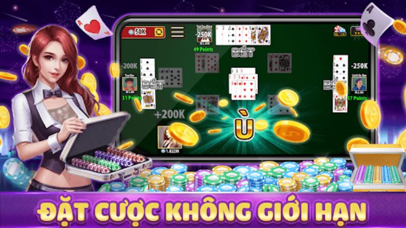 Đặt cược không giới hạn, thắng siêu đậm với phỏm online